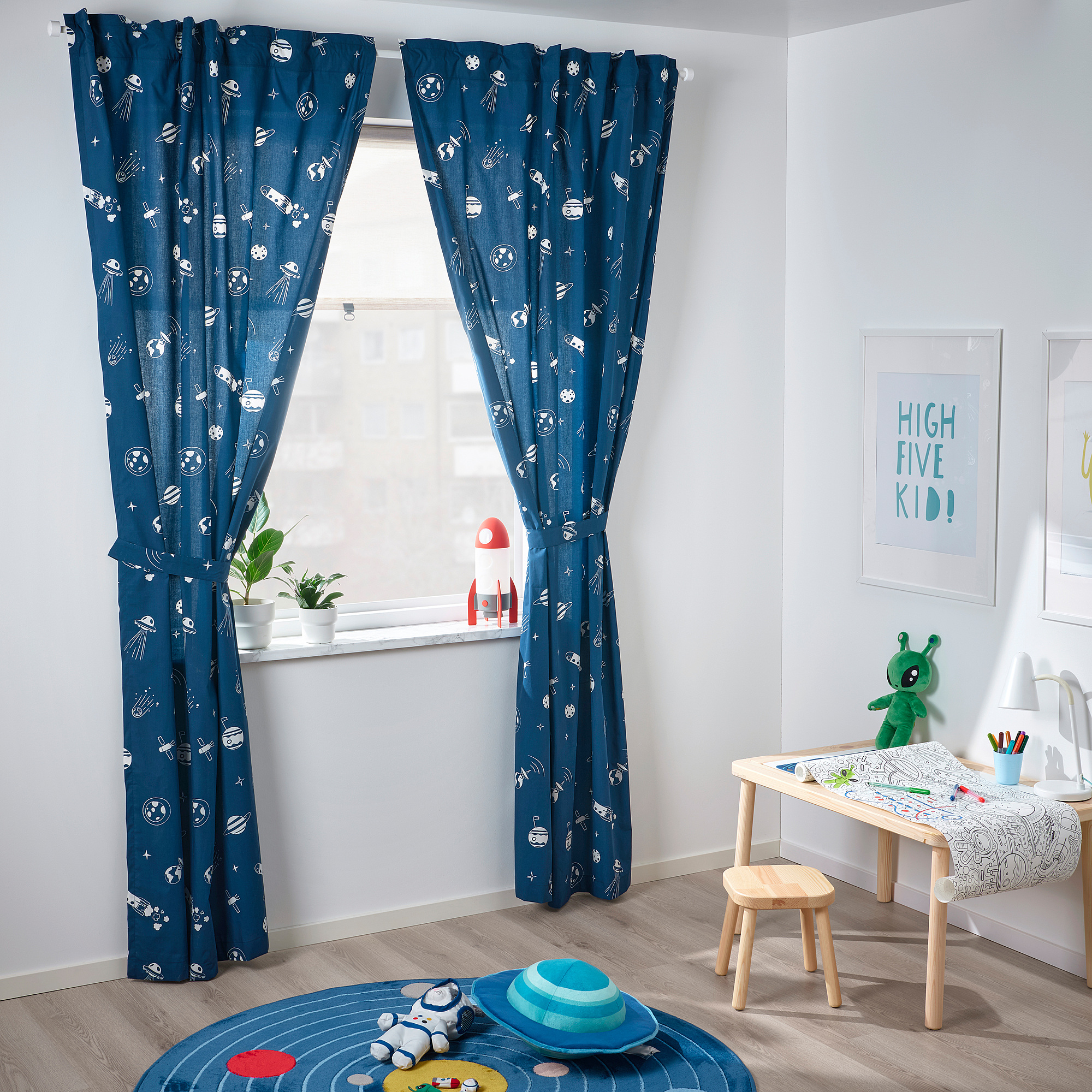 AFTONSPARV curtains with tie-backs, 1 pair