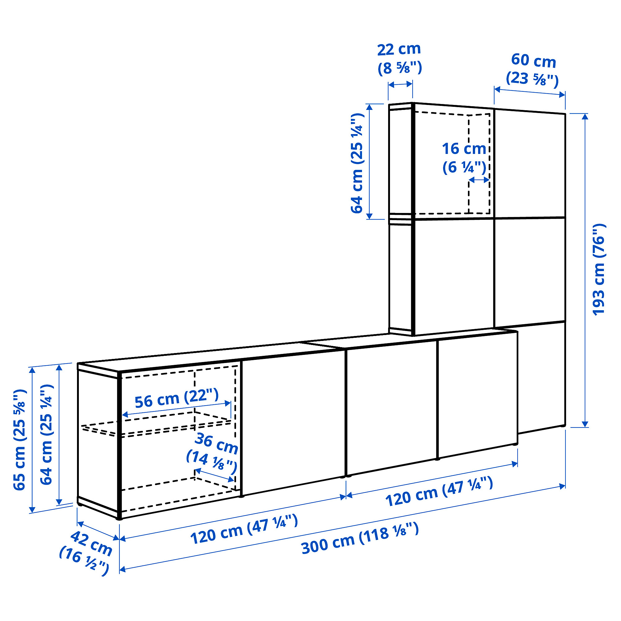 BESTÅ storage combination with doors