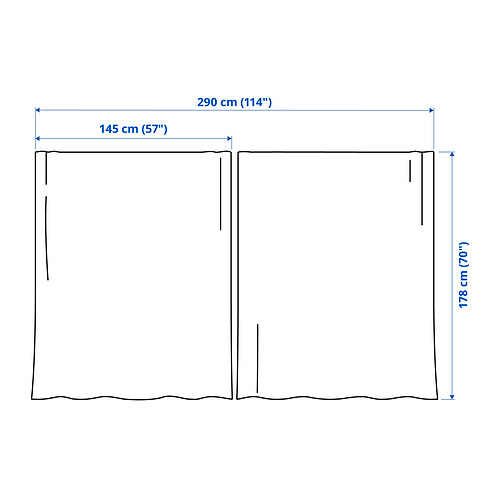 RITVA curtains with tie-backs, 1 pair