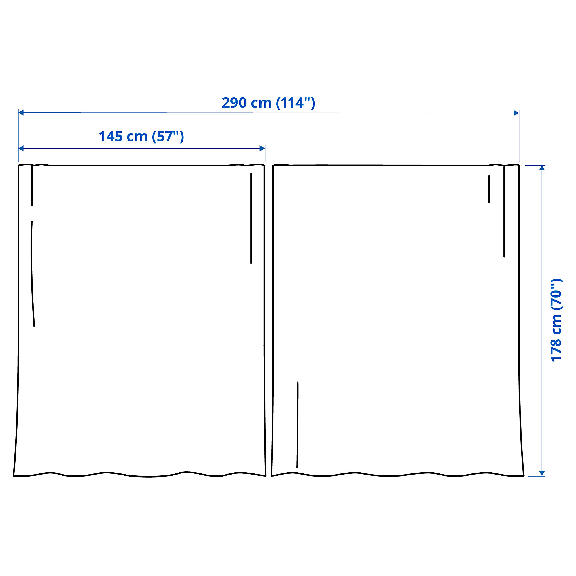 RITVA curtains with tie-backs, 1 pair