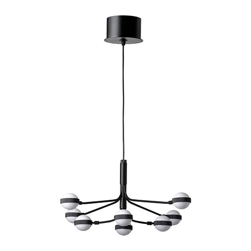 STORSLINGA - LED8臂枝型吊燈, 黑色/白色, 70 公分 | IKEA 線上購物 - PE815591_S4