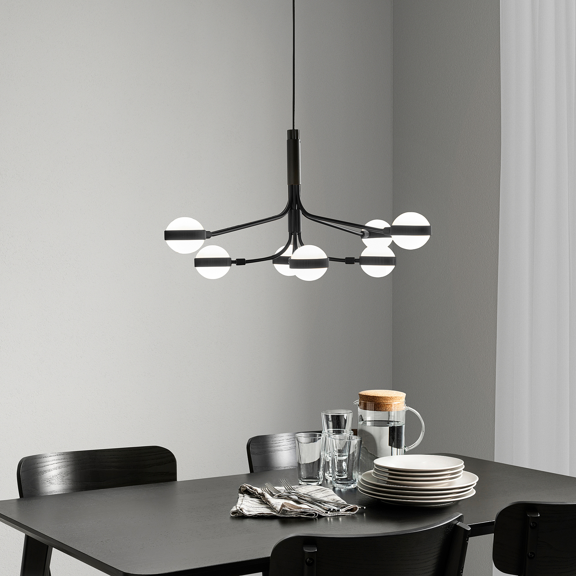 STORSLINGA LED chandelier, 8-armed