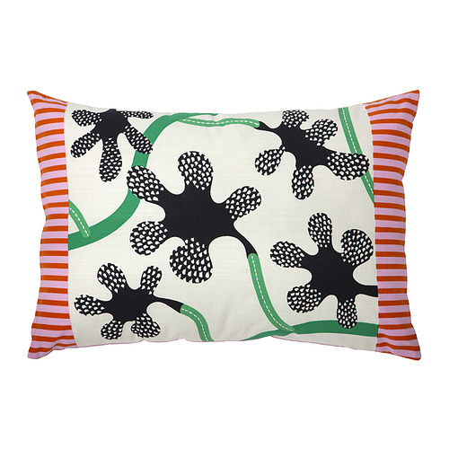 MÄVINN - 靠枕套, 淺乳白色 黑色/花朵圖形, 40x58 公分 | IKEA 線上購物 - PE962244_S4