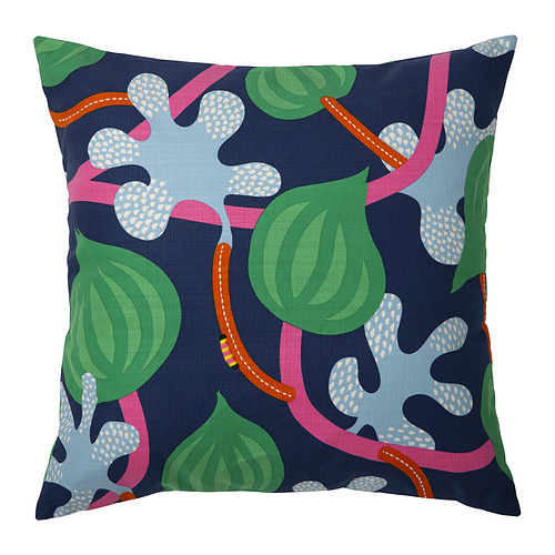 MÄVINN - 靠枕套, 深藍色 彩色/花朵圖形, 50x50 公分 | IKEA 線上購物 - PE962246_S4