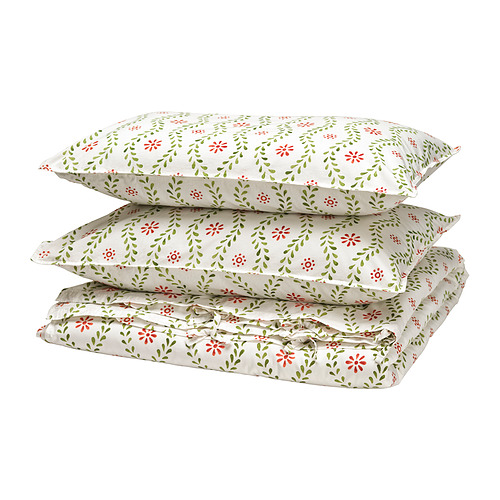 FYRISVIDE duvet cover and 2 pillowcases