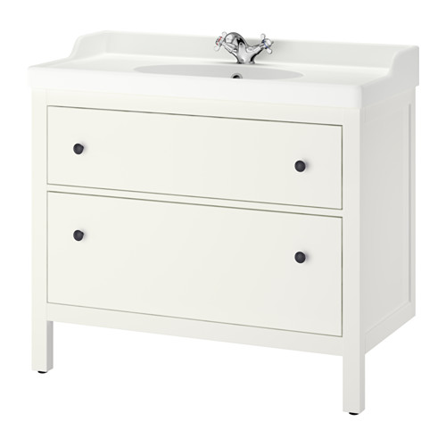 HEMNES/RUTSJÖN 洗臉盆櫃附抽屜/洗臉盆/水龍頭