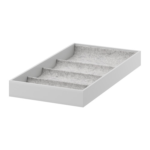 KOMPLEMENT - insert with 4 compartments, light grey, 25x53x5 cm | IKEA Taiwan Online - PE670683_S4