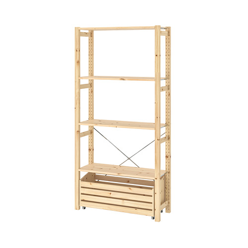 IVAR - shelving unit with storage box, pine | IKEA Taiwan Online - PE815617_S4