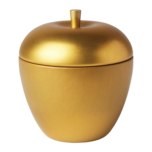 VINTERFINT - scented candle in metal tin, apple-shaped/Apple and cinnamon gold-colour, 24 hr | IKEA Taiwan Online - PE897181_S4