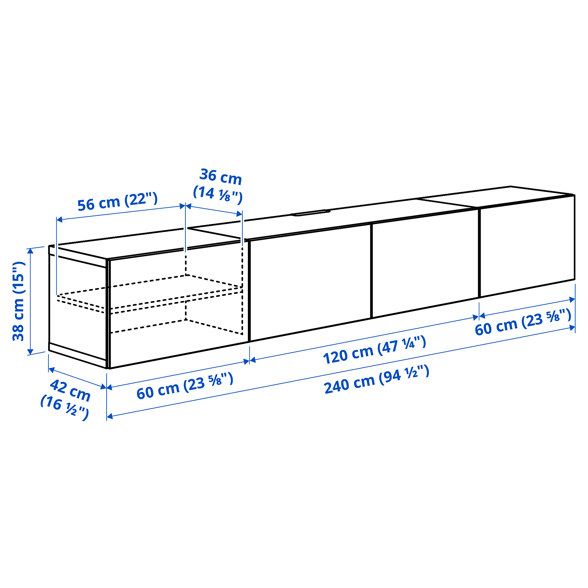 BESTÅ 電視櫃附門板