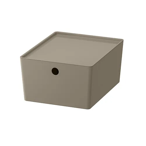 KUGGIS - box with lid, dark grey-beige, 26x35x15 cm | IKEA Taiwan Online - PE962294_S4