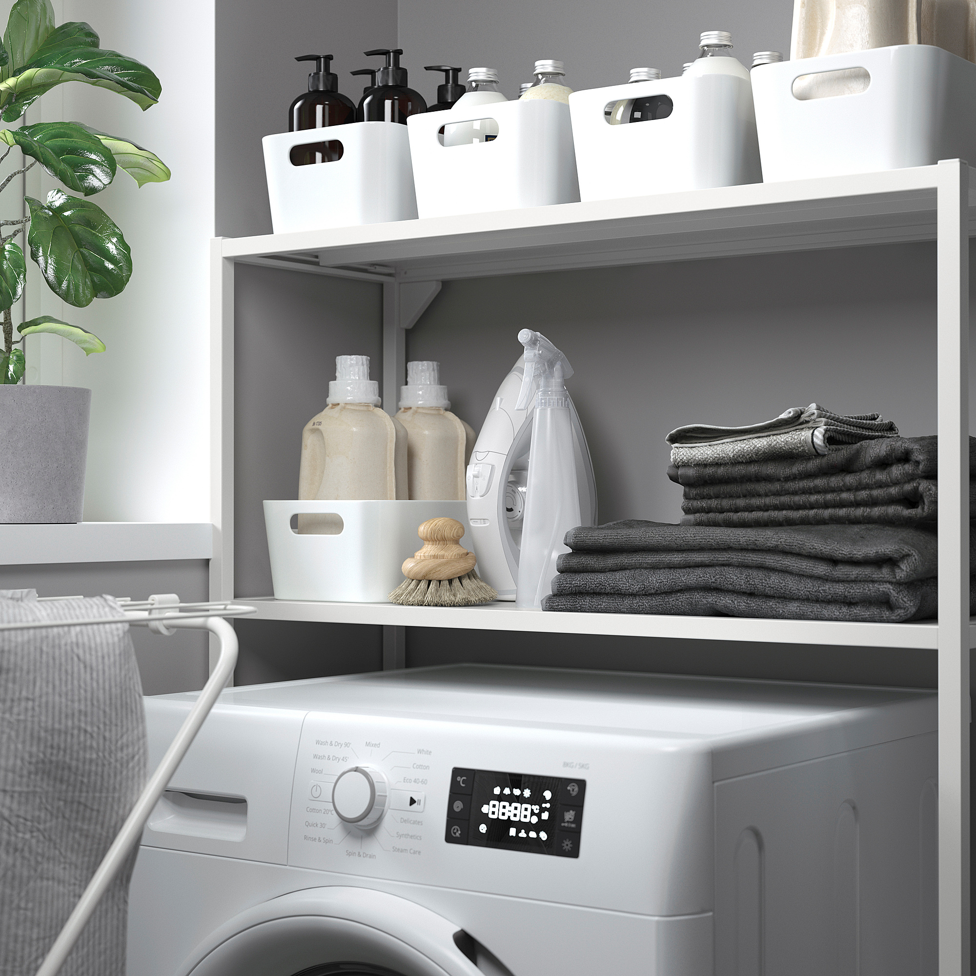 ENHET frame w shelves for washing machine