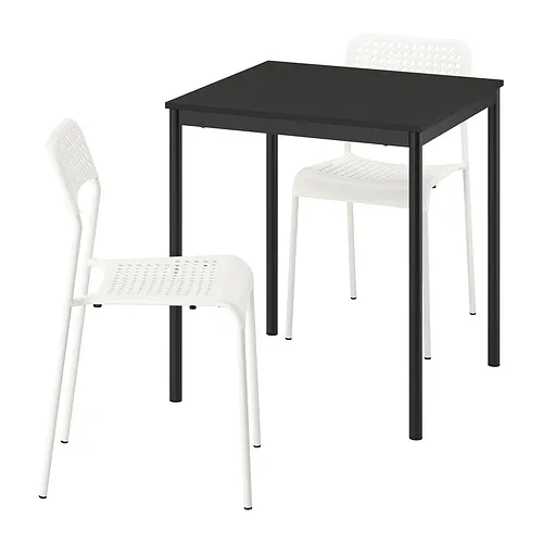 SANDSBERG - 一桌二椅, 黑色 黑色/白色, 67x67 公分 | IKEA 線上購物 - E1001076_S4