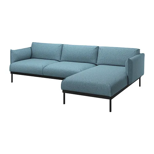 ÄPPLARYD - 三人座沙發附躺椅，Gunnared 淺藍色 | IKEA 線上購物 - PE932249_S4