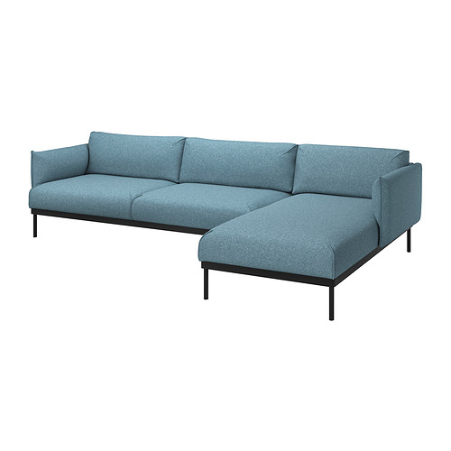 ÄPPLARYD - 4-seat sofa with chaise longue, Gunnared light blue | IKEA Taiwan Online - PE932248_S4