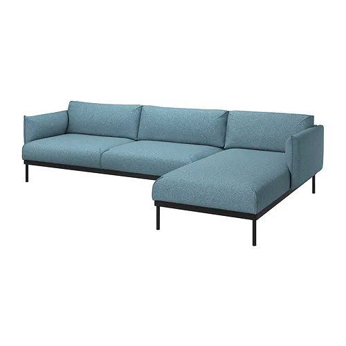 ÄPPLARYD - 四人座沙發附躺椅，Gunnared 淺藍色 | IKEA 線上購物 - PE932248_S4