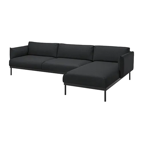 ÄPPLARYD - 四人座沙發附躺椅，Gunnared 黑色/灰色 | IKEA 線上購物 - PE932247_S4
