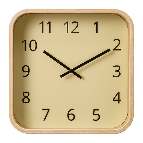 SKOGSSVALA - wall clock, oak veneer, 24x24 cm | IKEA Taiwan Online - E1001140_S4