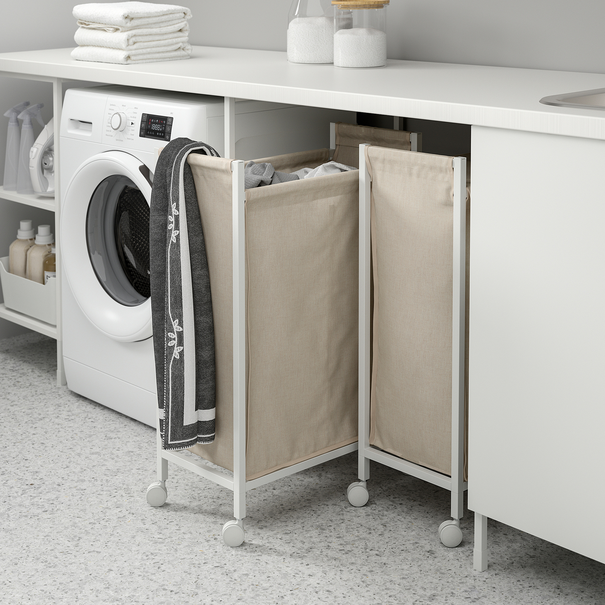 ENHET laundry bag with castors