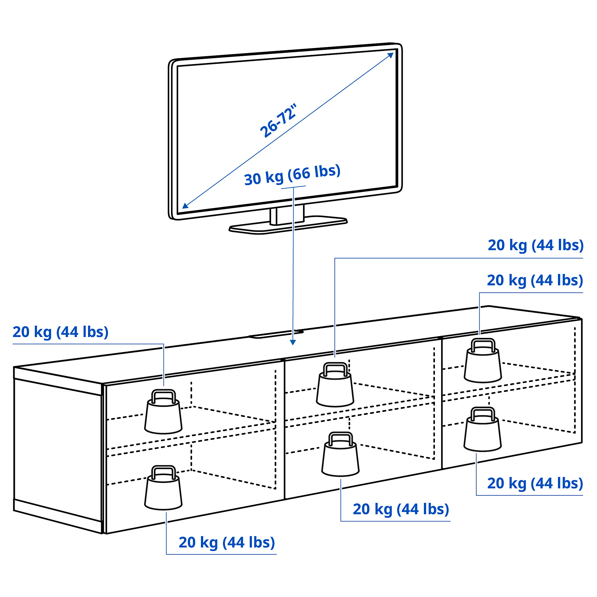 BESTÅ TV bench with doors