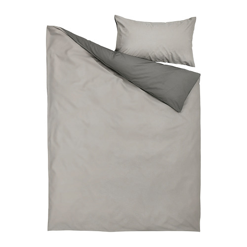 STRANDTALL - duvet cover and pillowcase, grey/dark grey | IKEA Taiwan Online - PE815867_S4