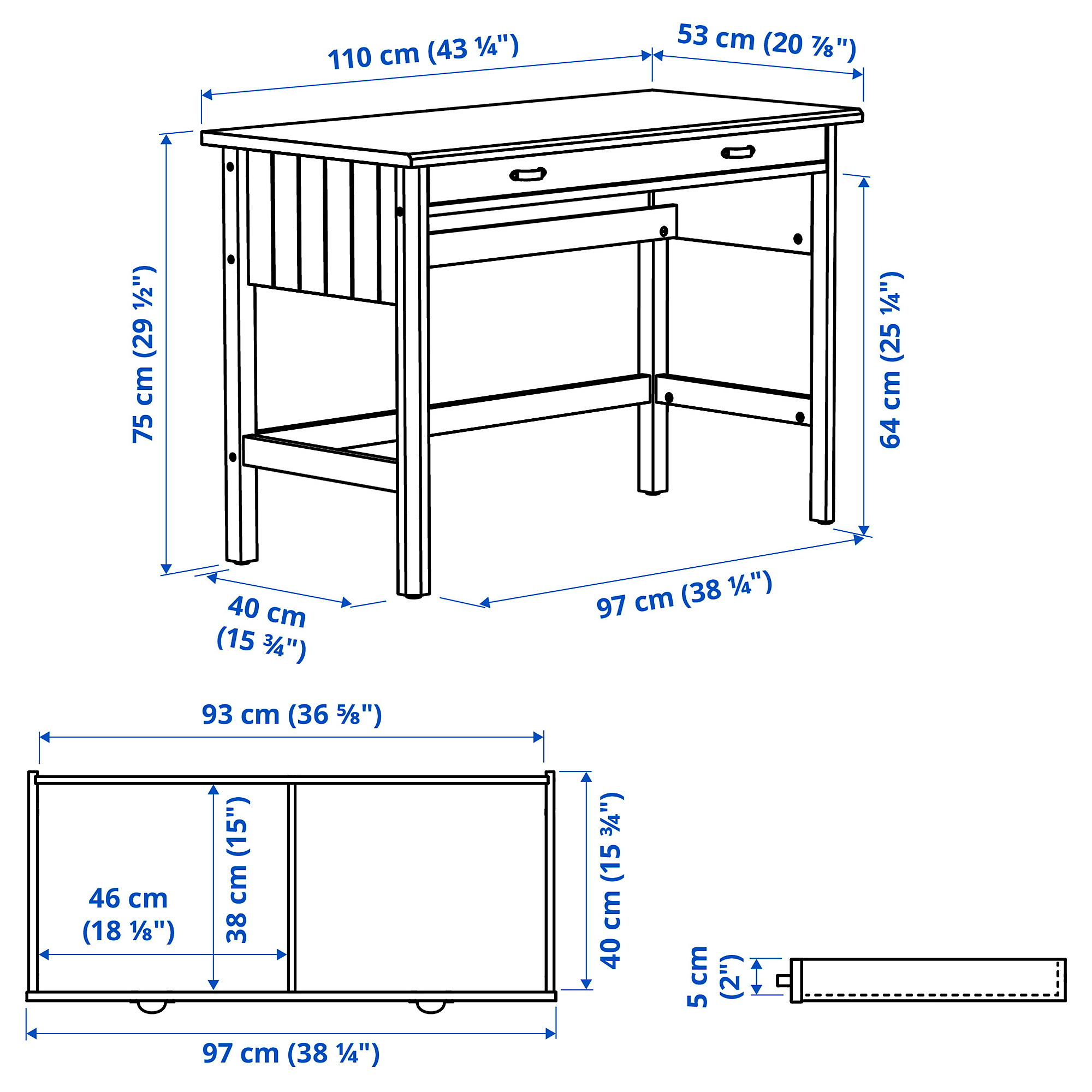 BRYTNING desk with add-on unit