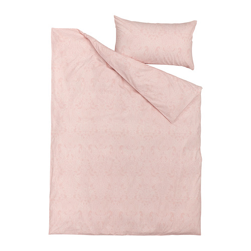 JÄTTEVALLMO - 單人被套組, 淺粉紅色/白色 | IKEA 線上購物 - PE815881_S4
