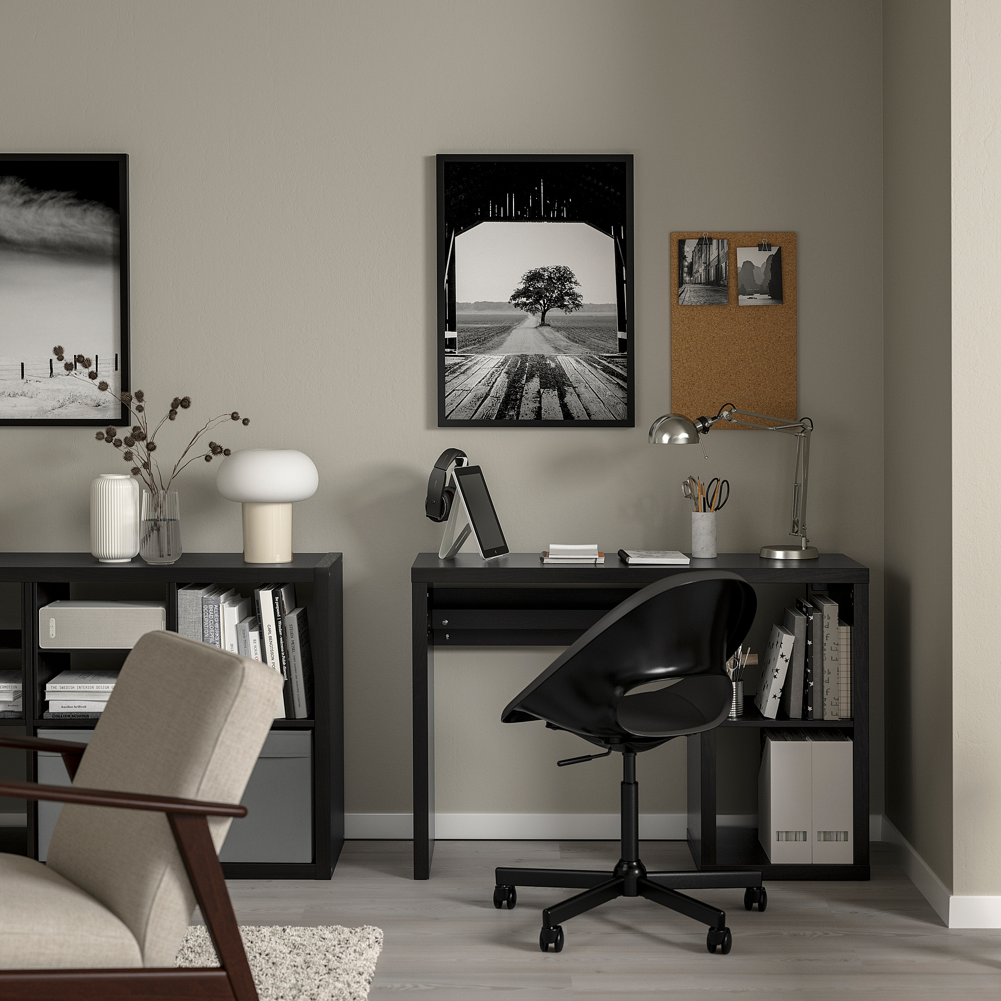 KALLAX/ELDBERGET desk and chair