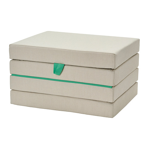 SLÄKT - pouffe/mattress, foldable, Vissle beige/green | IKEA Taiwan Online - PE962448_S4