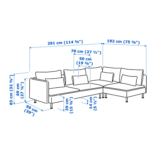 SÖDERHAMN - corner sofa, 4-seat, with open end/Samsta dark grey | IKEA Taiwan Online - PE720661_S4