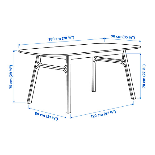VOXLÖV/VOXLÖV 餐桌附4張餐椅