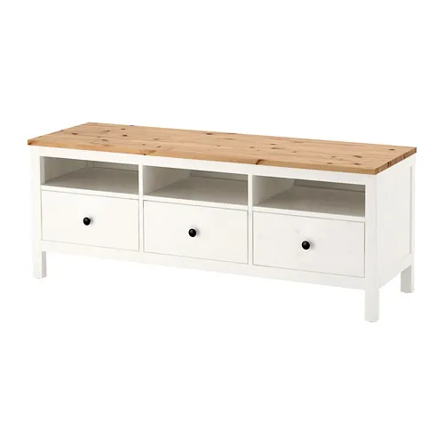 HEMNES - 電視櫃, 染白色/淺棕色, 148x47x57 公分 | IKEA 線上購物 - PE671187_S4