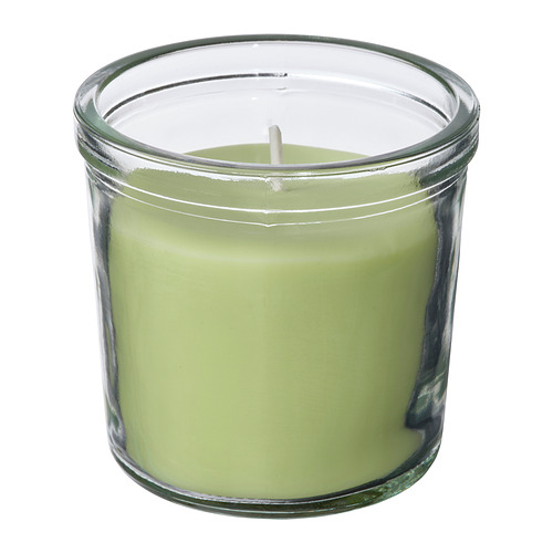 LÖVSKOGSLUND - scented candle in glass, Apple/light green, 20 hr | IKEA Taiwan Online - PE962520_S4