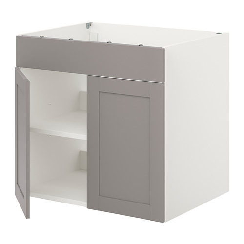 ENHET - 爐具底櫃附門板, 白色/灰色 框架, 80x62x75 公分 | IKEA 線上購物 - PE816014_S4