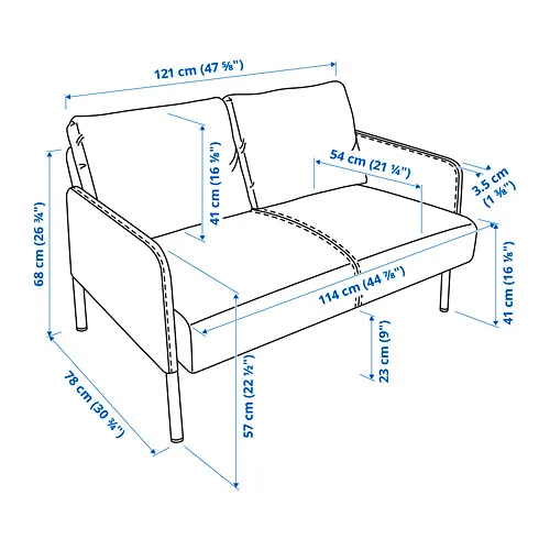 GLOSTAD 2-seat sofa with chaise longue