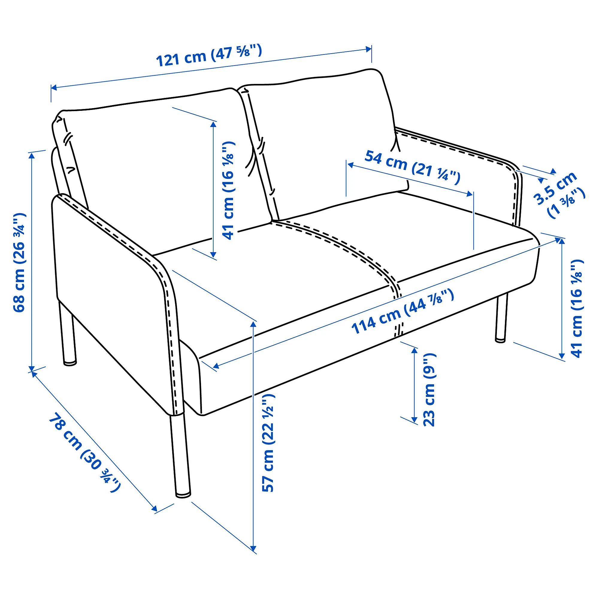 GLOSTAD 2-seat sofa with chaise longue