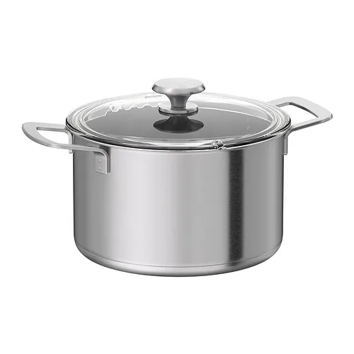 HEMKOMST - pot with lid, stainless steel/glass, 5 l | IKEA Taiwan Online - PE859078_S4