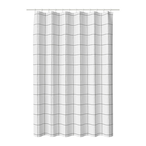 JÄMTSTARR - shower curtain, white/check, 180x200 cm | IKEA Taiwan Online - PE962660_S4