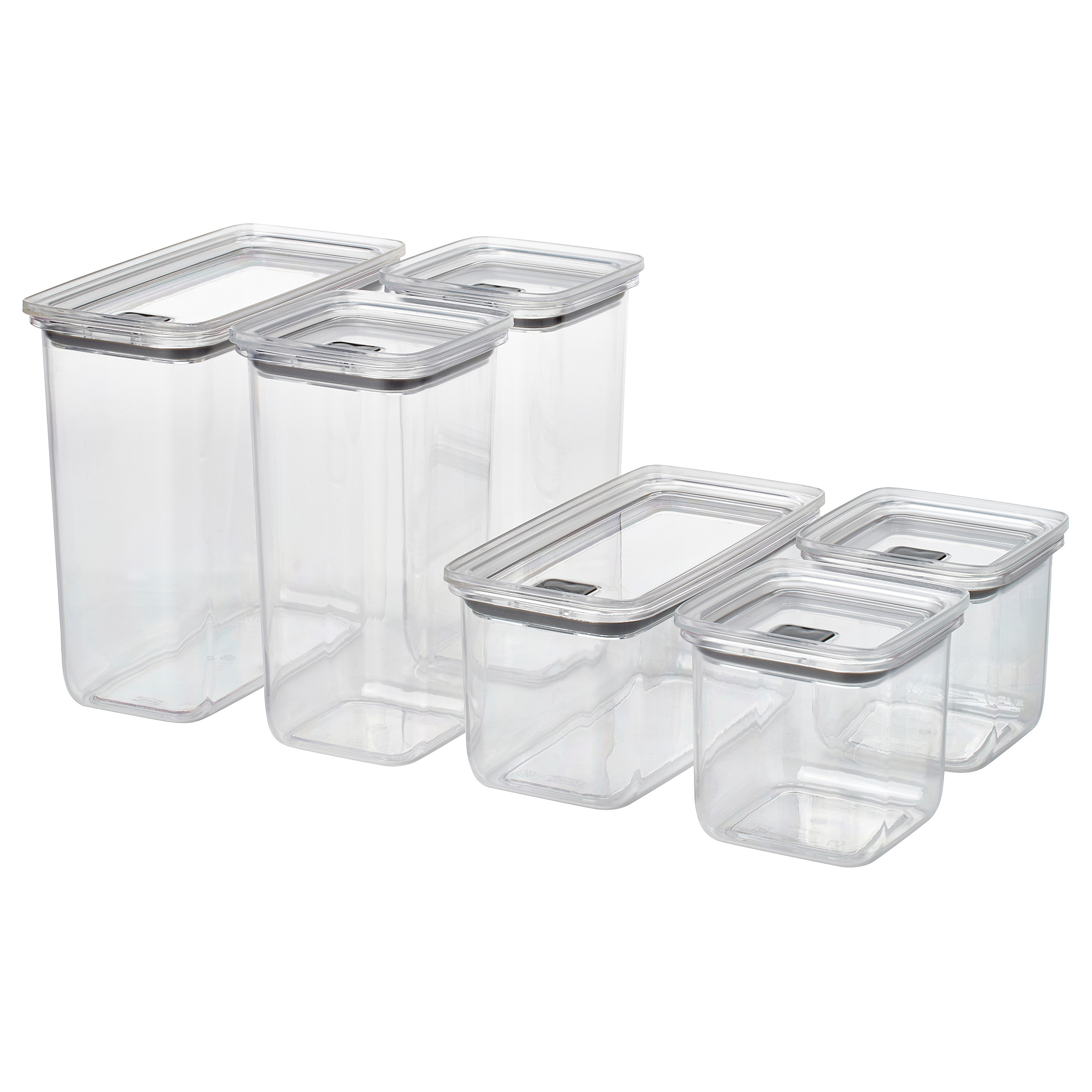 KORALLVIPPA dry food jar with lid, set of 6