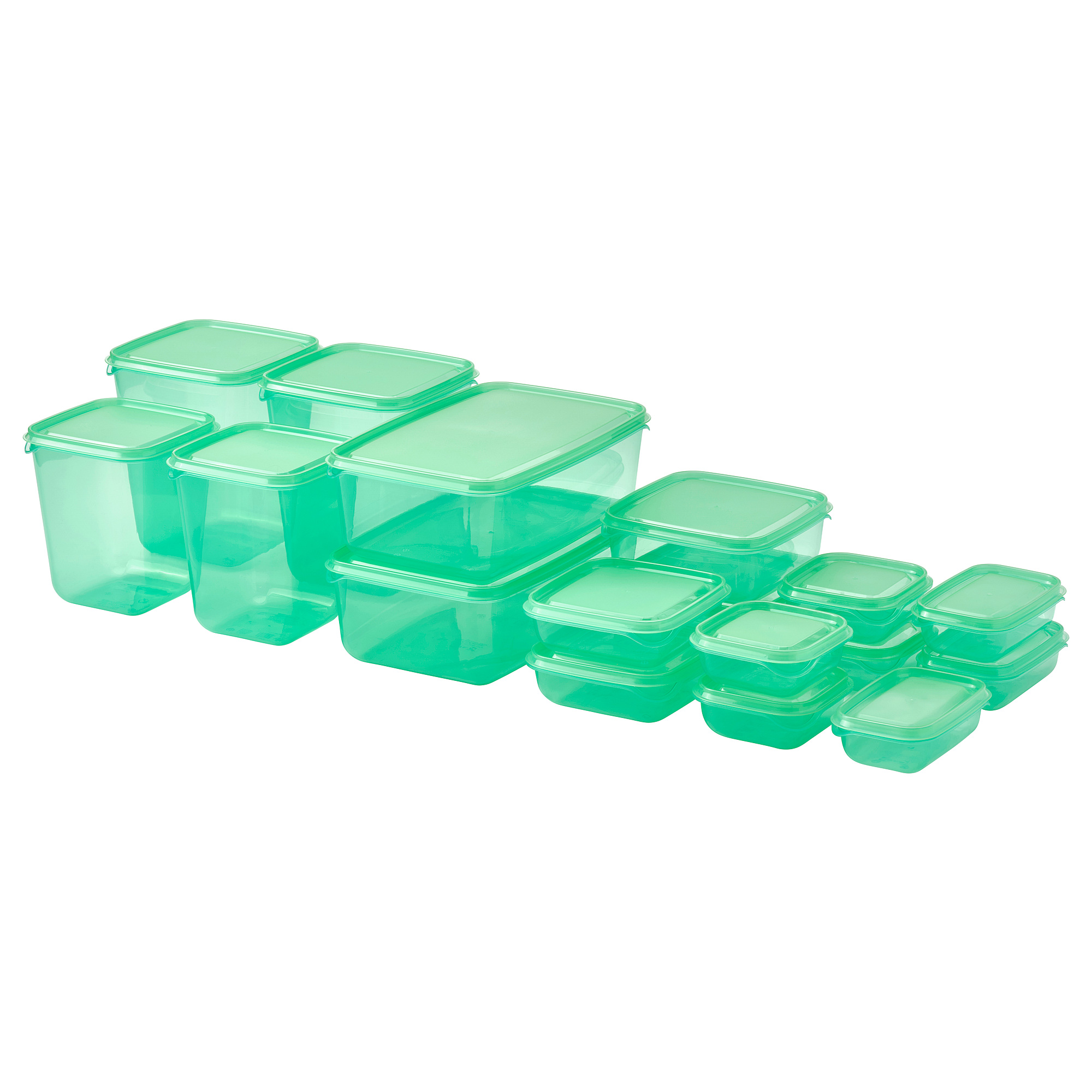 PRUTA food container with lid, set of 17