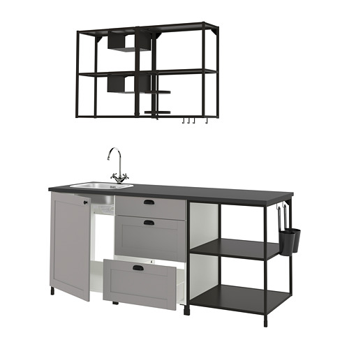 ENHET - 廚房, 碳黑色/灰色 框架 | IKEA 線上購物 - PE816112_S4