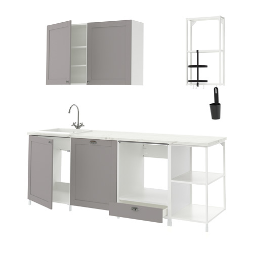 ENHET - kitchen, white/grey frame | IKEA Taiwan Online - PE816120_S4