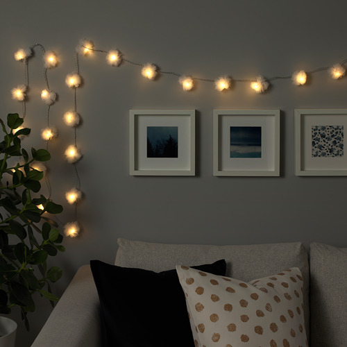 LIVSÅR - LED裝飾燈串/24個燈泡, 室內/薄紗 白色 | IKEA 線上購物 - PE717318_S4