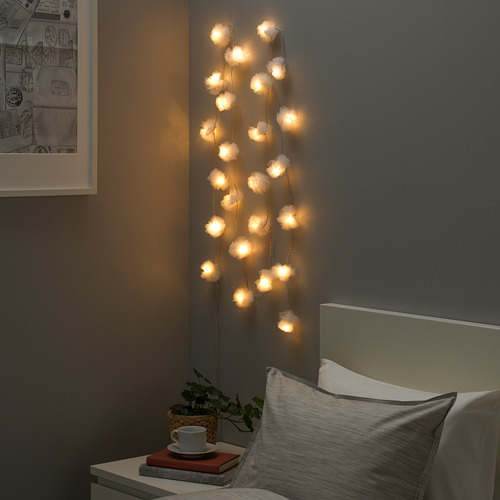 LIVSÅR - LED裝飾燈串/24個燈泡, 室內/薄紗 白色 | IKEA 線上購物 - PE717322_S4