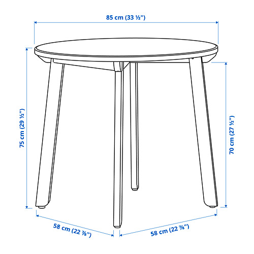 GAMLARED - 桌子, 圓桌, 淺仿古染色/黑色 | IKEA 線上購物 - PE816139_S4