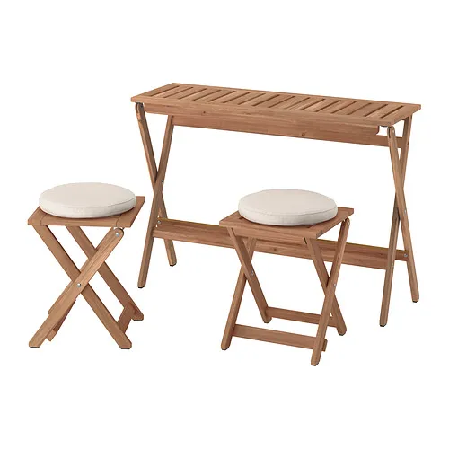 NÄMMARÖ - 戶外餐桌椅組, 淺棕色 可摺合/可摺合 Frösön/Duvholmen米色, 108x37 公分 | IKEA 線上購物 - PE962805_S4