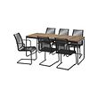 VÄSMAN/VÄSMAN table+6 chairs w armrests, outdoor