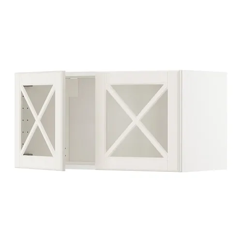 METOD - 雙玻璃門壁櫃附橫木, 白色/Bodbyn 淺乳白色, 80x37x40 公分 | IKEA 線上購物 - PE671333_S4