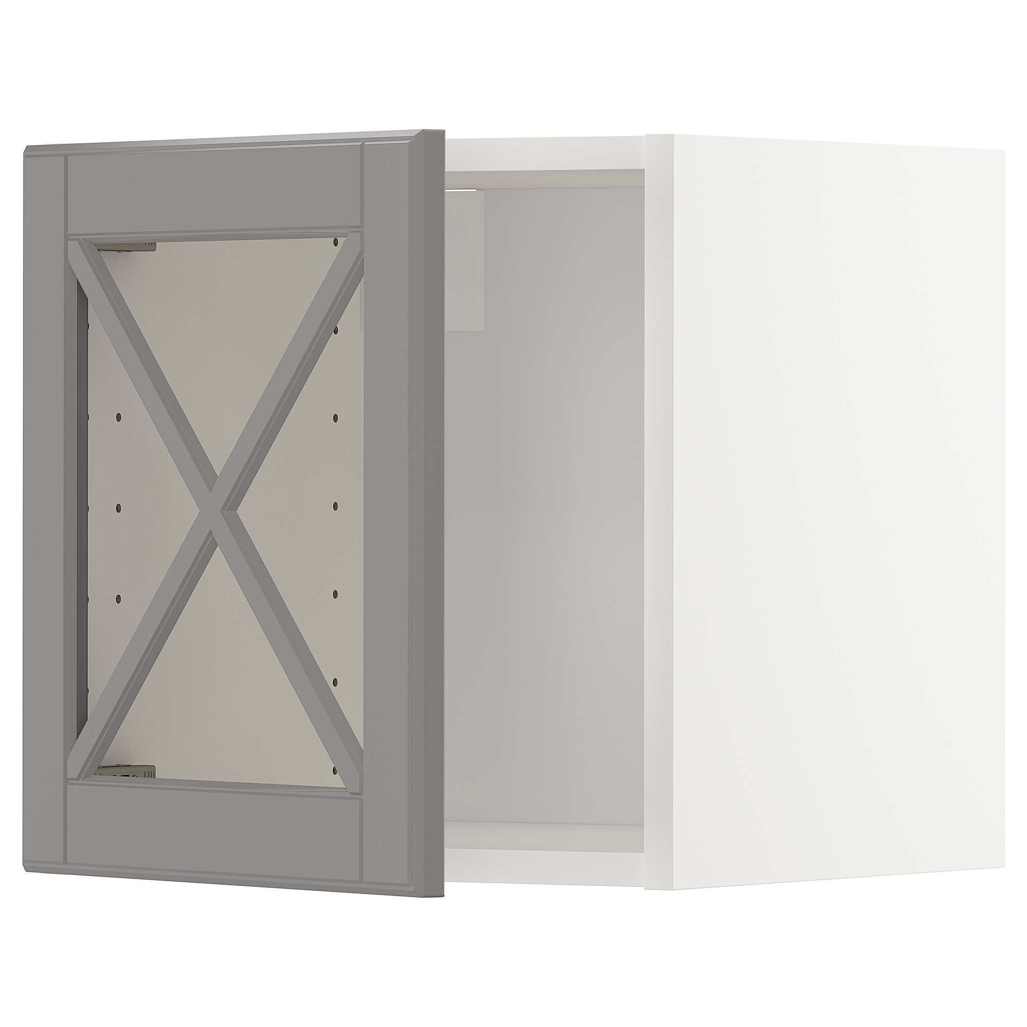 METOD wall cabinet w glass door/crossbar.