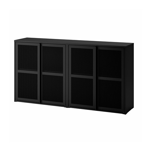 IVAR - cabinet with doors, black mesh, 160x30x83 cm | IKEA Taiwan Online - PE897732_S4